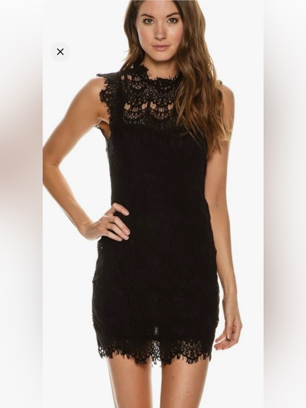 Free People Black Lace Sheath Dress - Women's Elegant Cocktail Dress Sz M